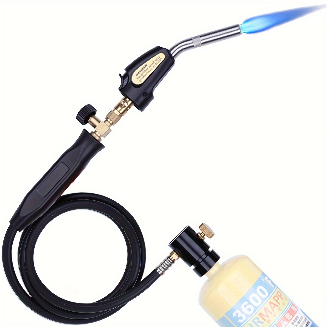 

1pc Propane Spray Light Kit With Hose 3.6ft, Map/map Gas Spray Light Trigger Starter, Adjustable Flame Knob Near Spray Head Stainless Steel, Gift For Welding Brazing Plumber Diyer