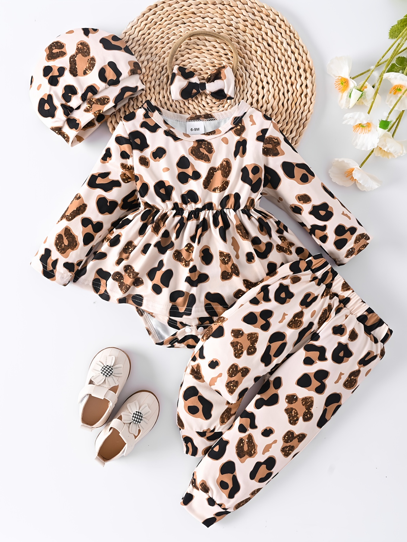 Roupa casual estilosa com estampa de leopardo para meninas - Temu Portugal