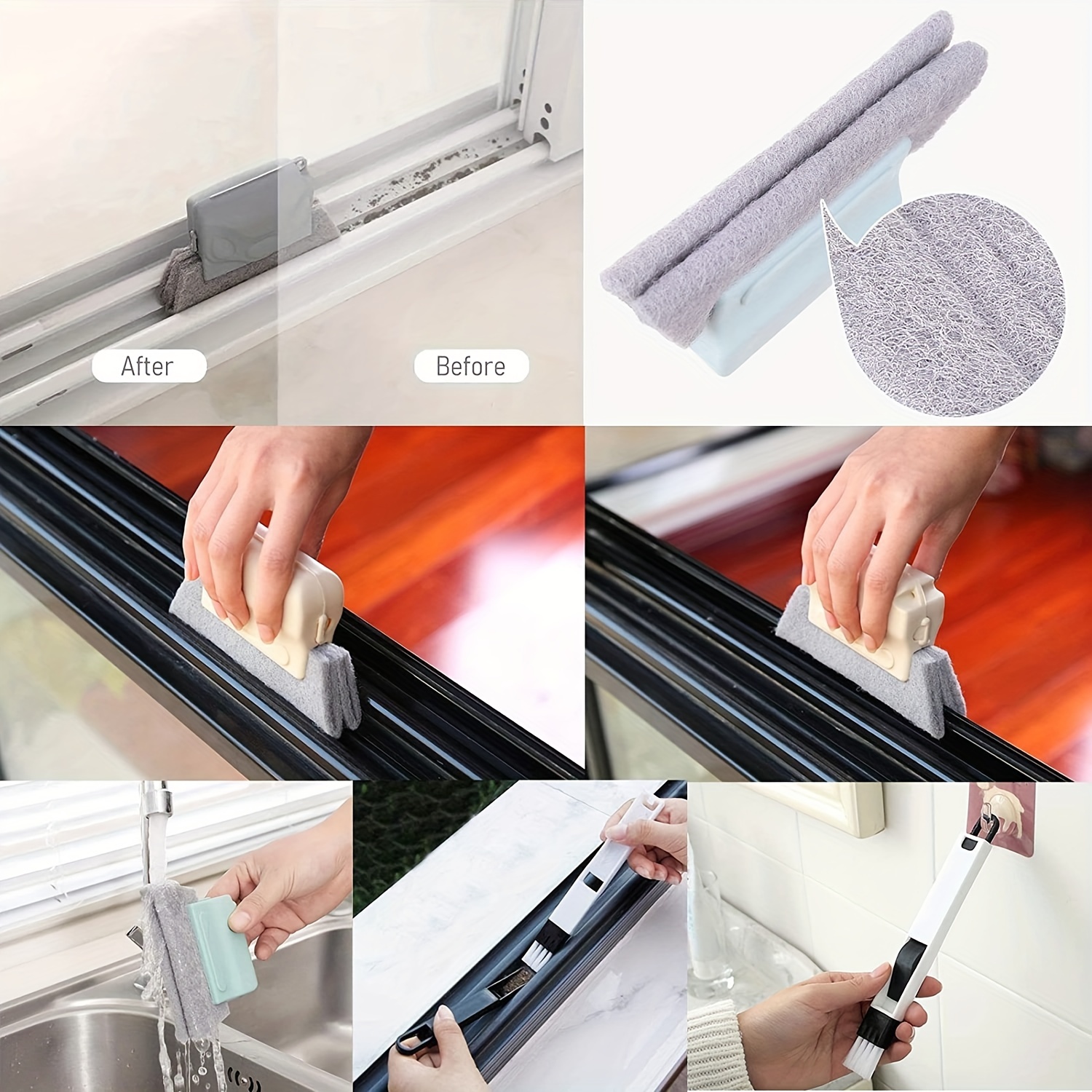 5pcs Magic Window Cleaning Brush, Window Groove Cleaning Brush, Window Cleaning Brush, Crevice Cleaning Tool, Magic Gap Cleaning Brush, Window Track