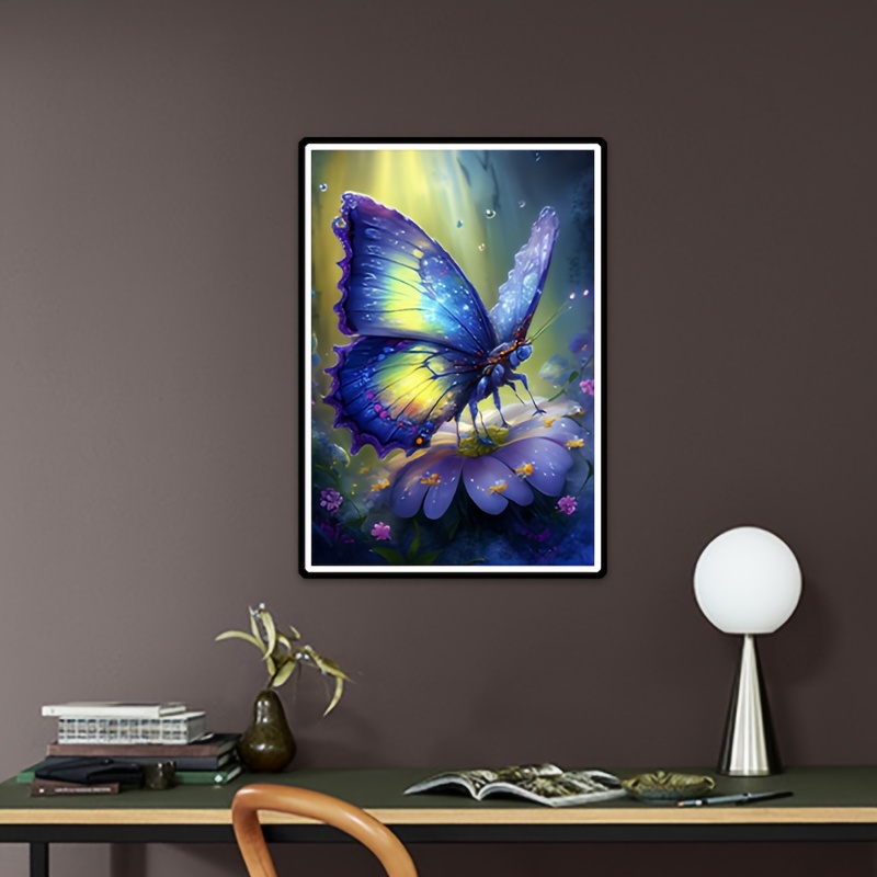 5d Diy Artificial Diamond Painting Kit Flower Butterfly - Temu