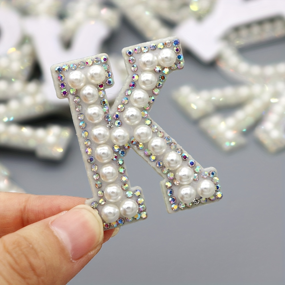 Colorful Bead Rhinestone Letter Stickers For Shirt Jacket - Temu