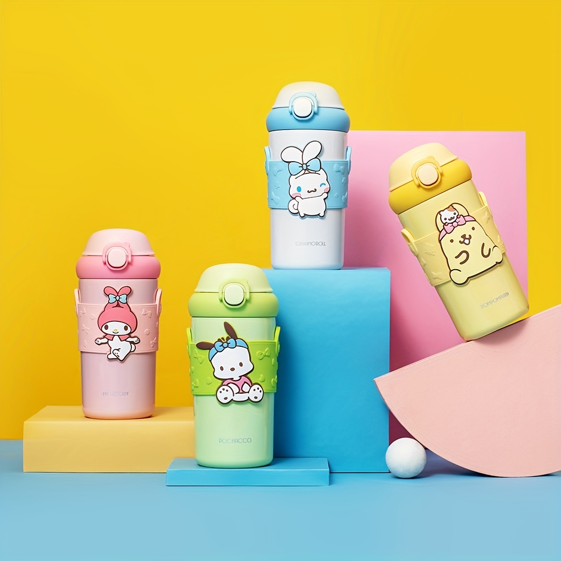 Sanrio 304 Stainless Steel Vacuum Cup Kawaii Anime Hello Kitty Thermos  Cartoon Kuromi Cinnamoroll Bomb Lid Straight Drink Cup