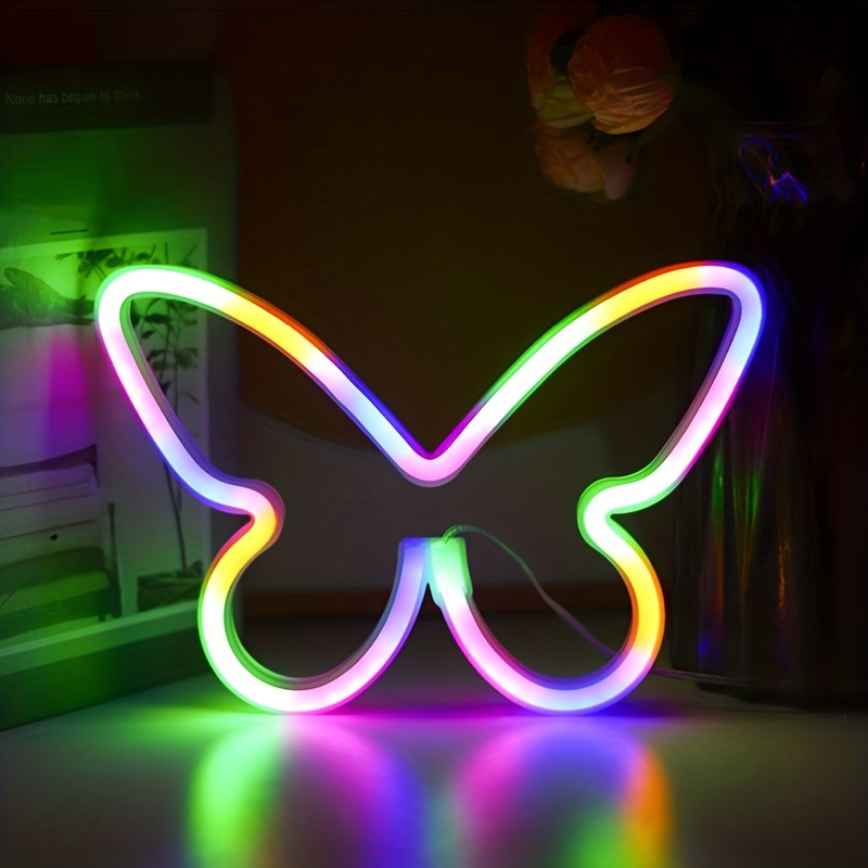 TEMU 1 Led Neon Light, Supports Usb And Battery Power, Suitable For Bedroom Desktop Decoration, Bedroom Decor, Wall Decor, Wedding Party Decoration,
