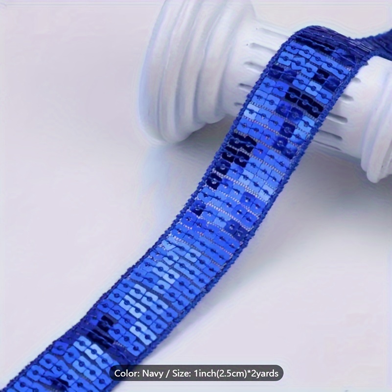 BLUE SEQUIN RIBBON TRIM 