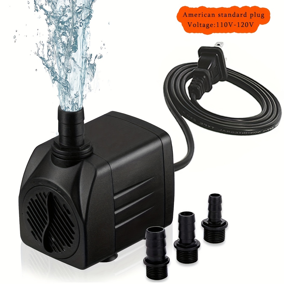  PULACO Bomba sumergible de 10W 160GPH con tubo de 3.3 pies para  acuarios, pecera, fuente de estanque, estatua, hidroponía, característica  de agua, fuentes de interior : Productos para Animales