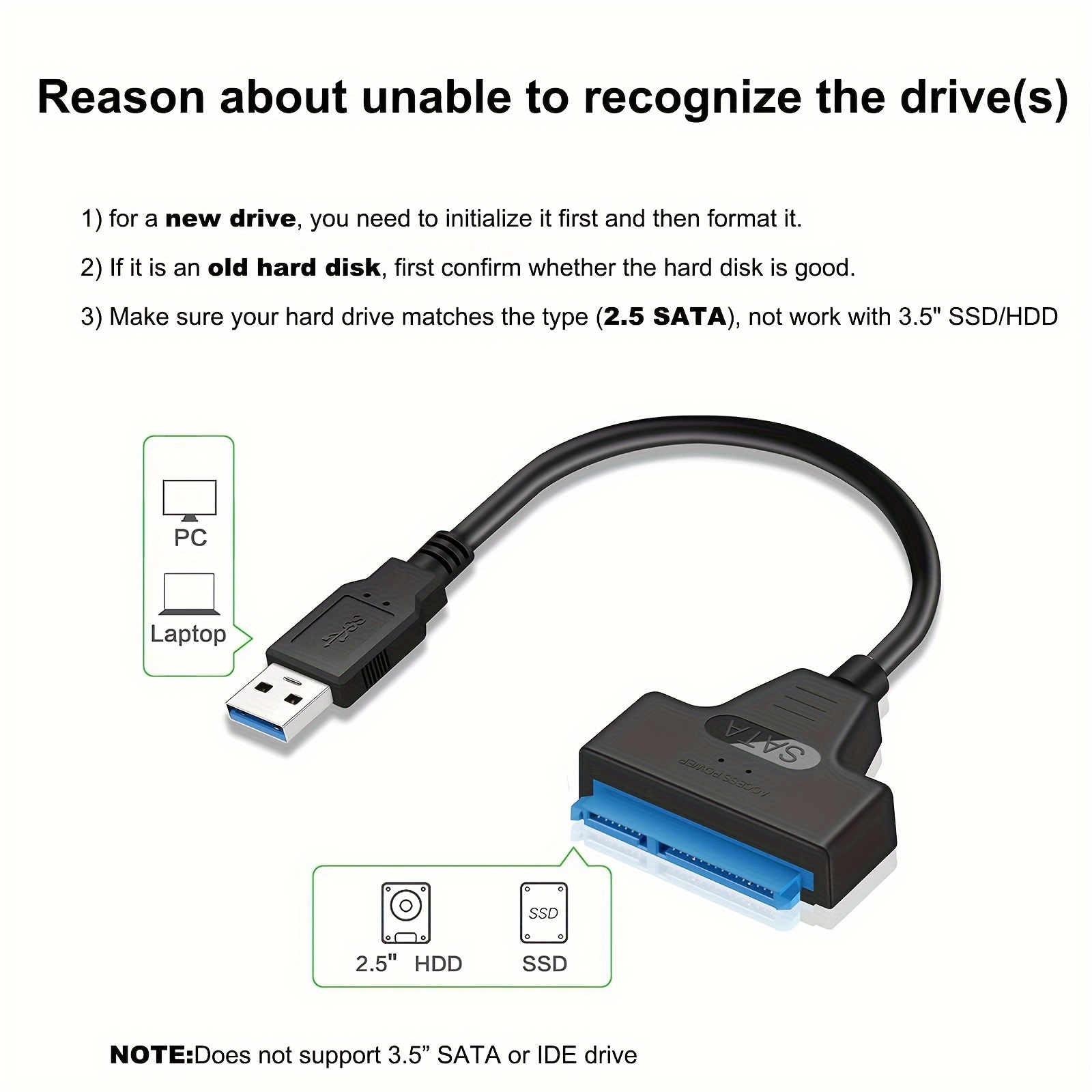 USB SATA 3 Cable Sata To USB 3.0 Adapter UP To 6 Gbps Support 2.5Inch  External SSD HDD Hard Drive 22 Pin Sata III A25 2.0 - AliExpress