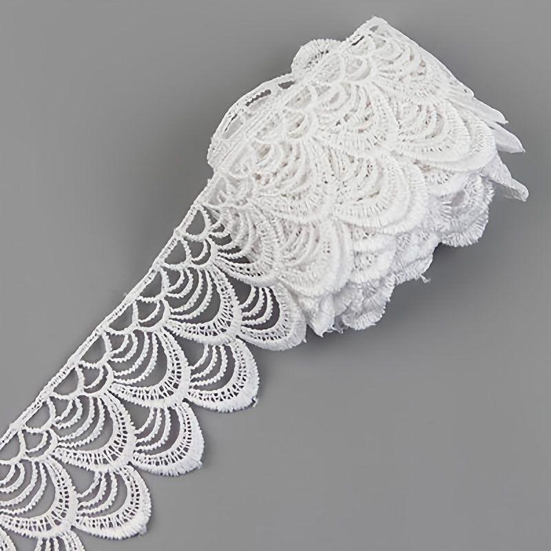 20 Yards Lace Ribbon Cotton White Lace Trims Delicate Bridal Lace Trim  Scallop Edge For Sewing, Craft, Home Decoration