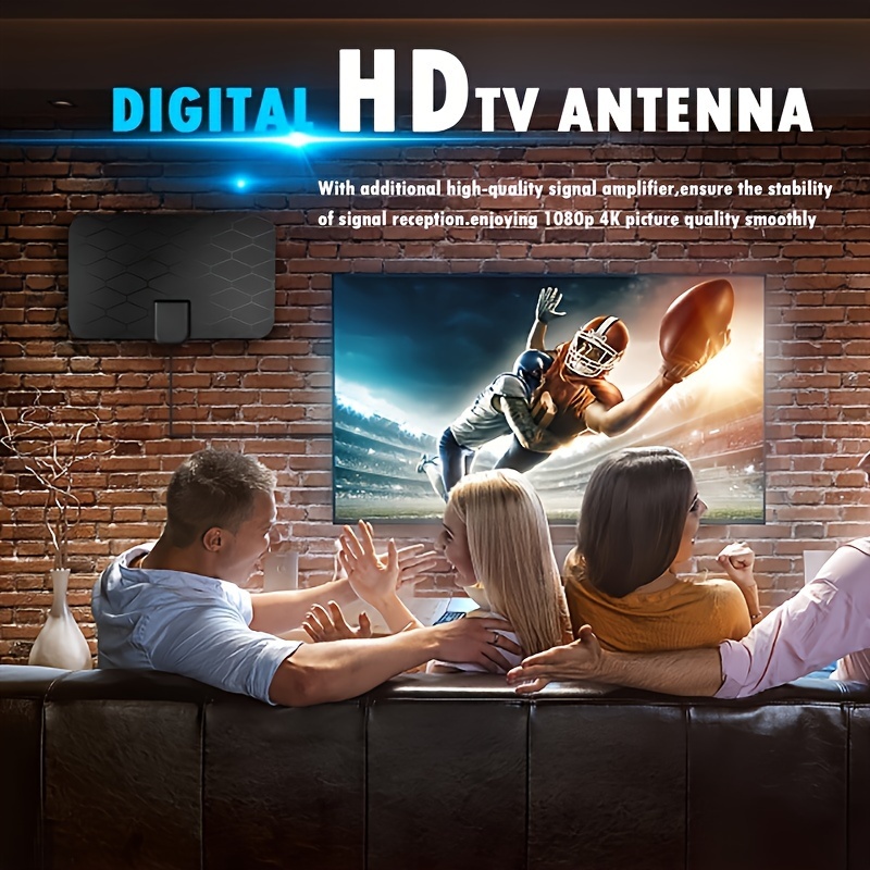  Antena de TV digital HD para interiores - Antenas de TV  amplificadas 2020 para TV digital en interiores, potente amplificador de  señal para canales locales HD con cable coaxial de 18