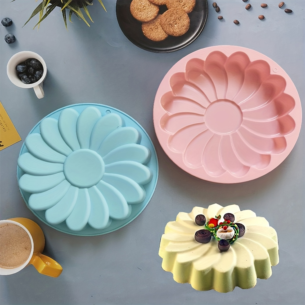 Silicone Cake Mold Charlotte Cake Baking Mould Sunflower Shape Toast Bread  Pastry Mousse Bakeware Kitchen Accessory DIY Tray