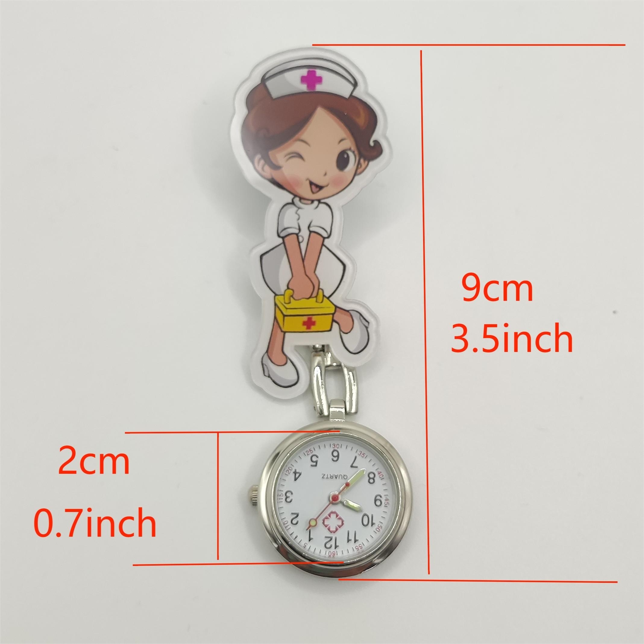 Nurse Watch Brooch Cute Cartoon Pin/clip Glow In Dark Design - Temu