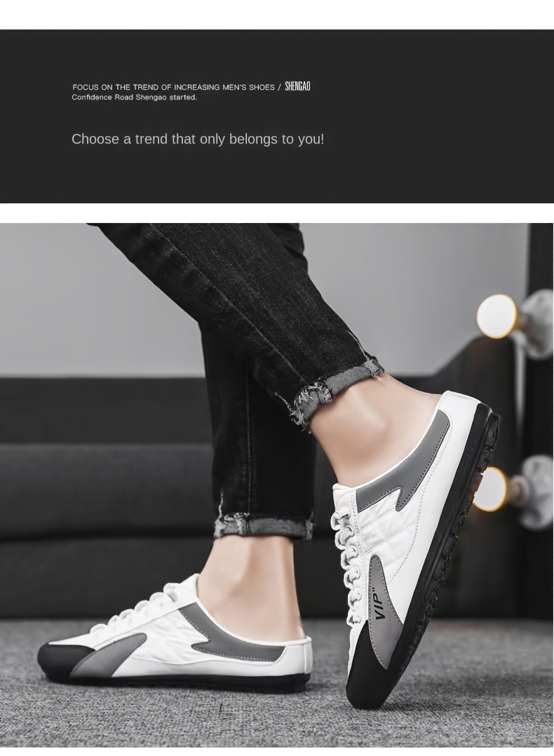 Mens Slip On Mules Half Sneakers Casual Walking Shoes Outdoor Backless  Sneakers Open Back Shoes - Men's Shoes - Temu