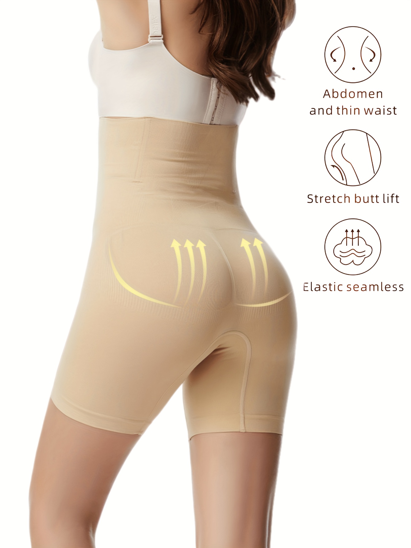 Letter Print Shaping Shorts Tummy Control Compression Butt - Temu