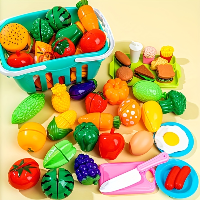 Retend Play Toys Plastic Food Cutting Fruit Vegetable Pretend Play Children Kitchen  Toys Montessori Learning Educational Toys - Realistic Reborn Dolls for Sale