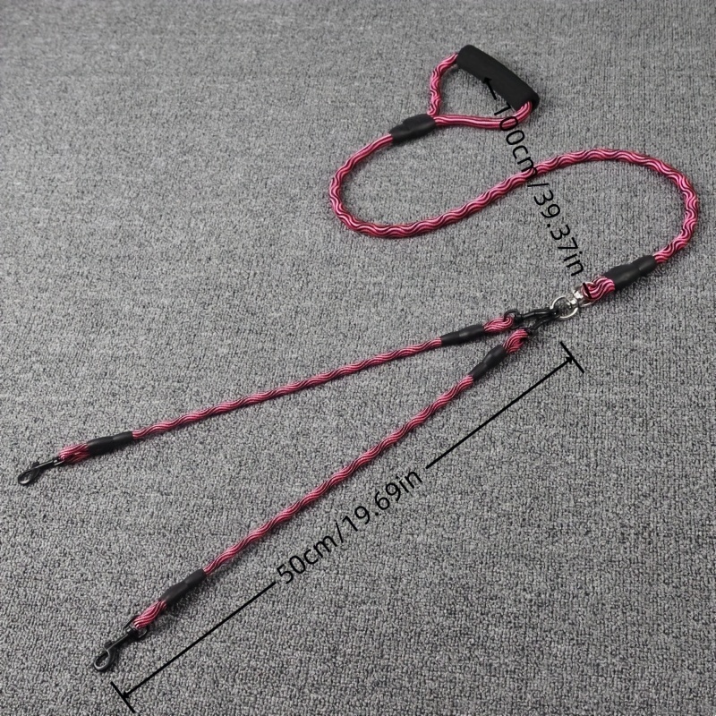 Wave Pattern Dual Dog Leash for Walking Two Dogs