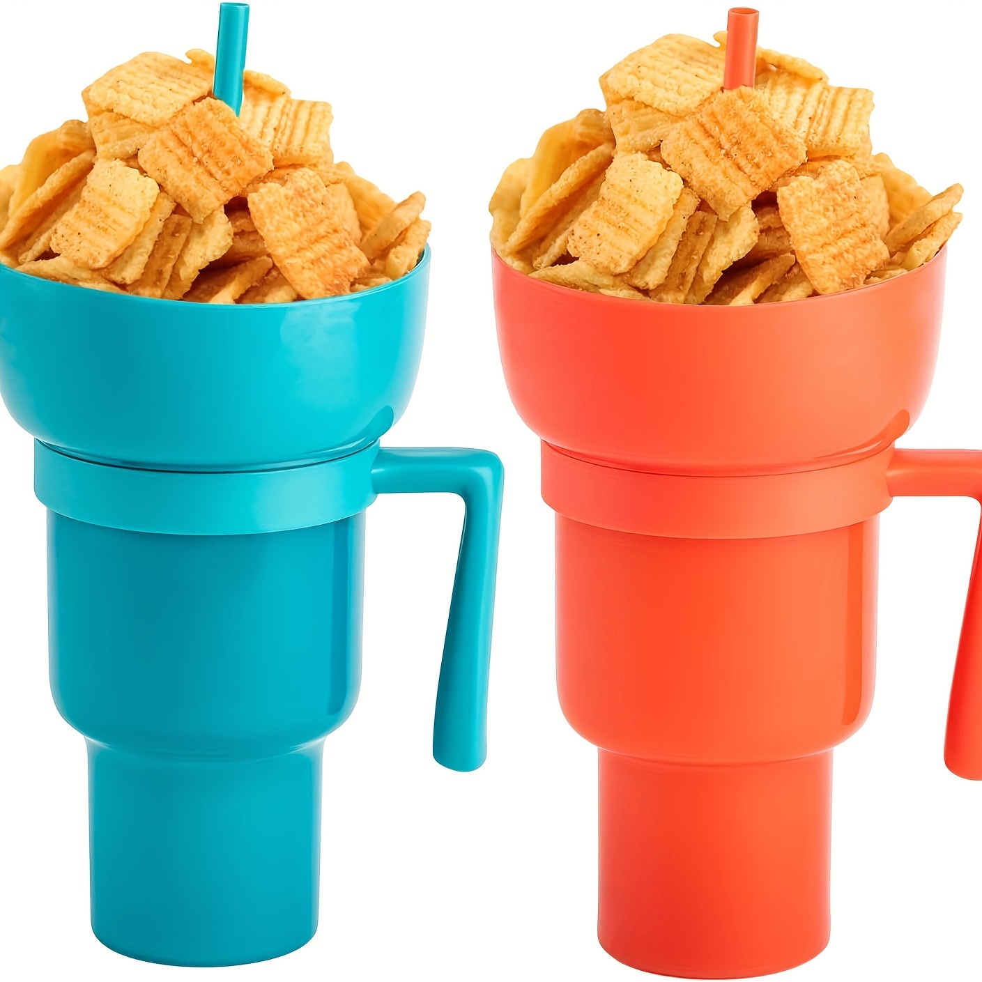 Set 2 Snackeez 2 in1 Drink Snack Cup Reusable Tumblers Kids cup