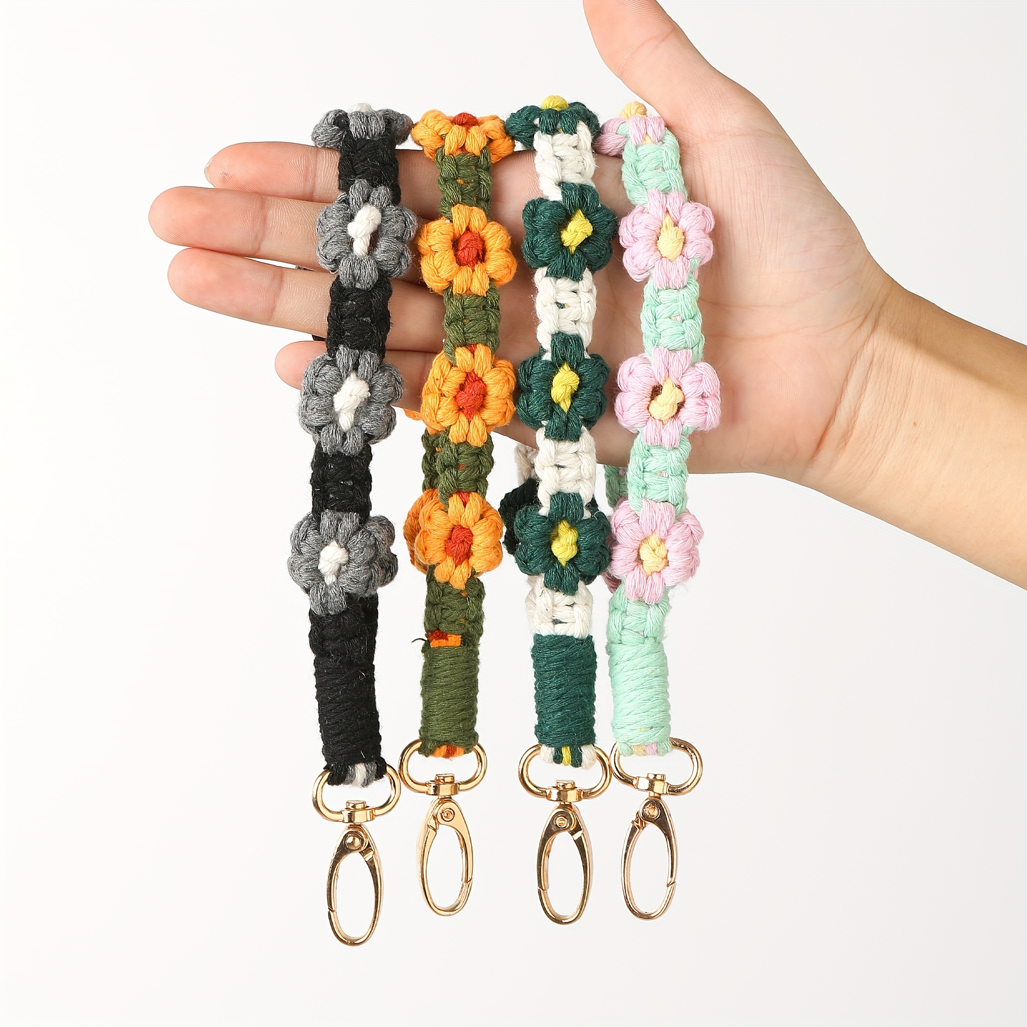 New Fashion Hand-woven Keychains Charm Accessories DIY Keychain Cotton Rope Key  Chain Charm Crochet Key Belt Lanyard Jewelry - AliExpress