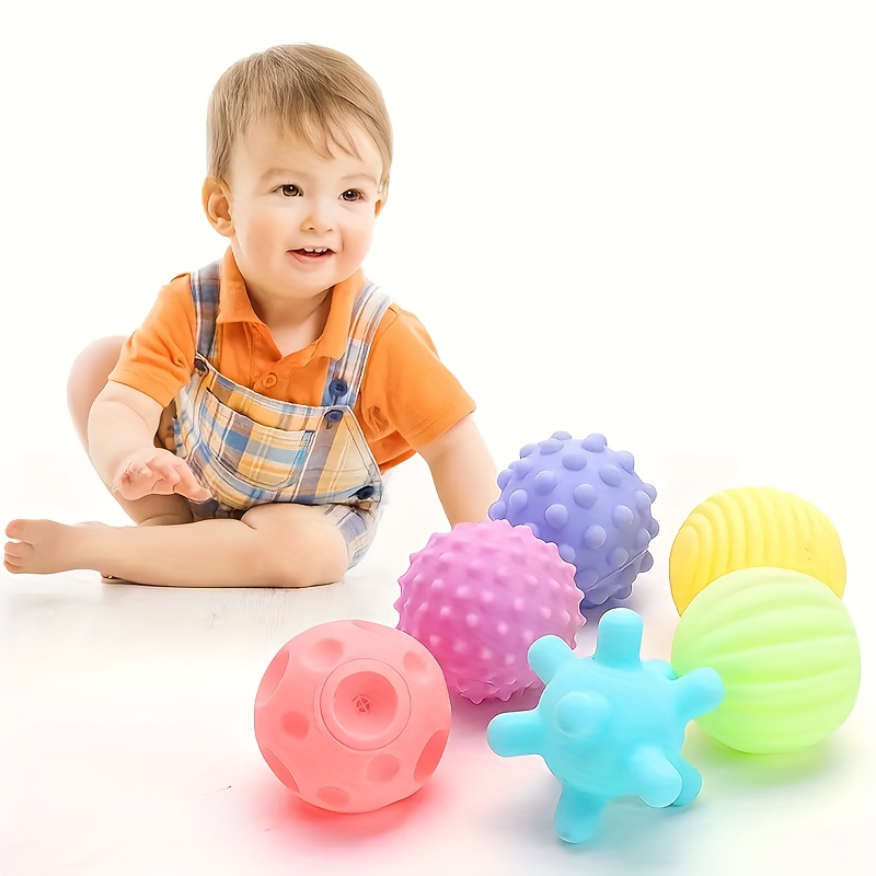 Juguete Montessori de goma texturizada, bolas táctiles múltiples, bolas  suaves de masaje de entrenamiento para bebés de 0, 6 y 12 meses