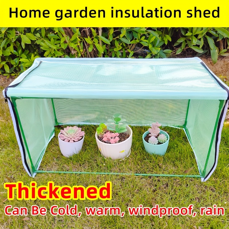 

1pc, Small Portable Greenhouse, Horticultural Plant And Flower Sunlight Room, Thickened Plastic Film Greenhouse With Zipper, Windproof And Rainproof Insulation Cover For Indoor And Outdoor Use