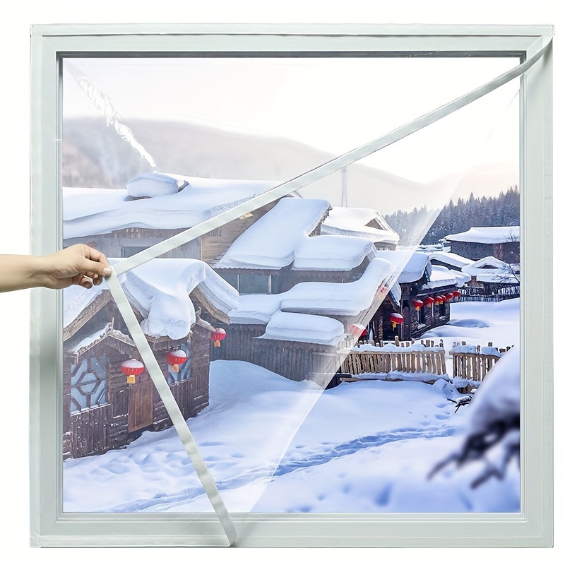 Kit de aislamiento de ventana, película aislante para ventanas, cortina de  invierno para mantener el calor, sellado de lona transparente a prueba de