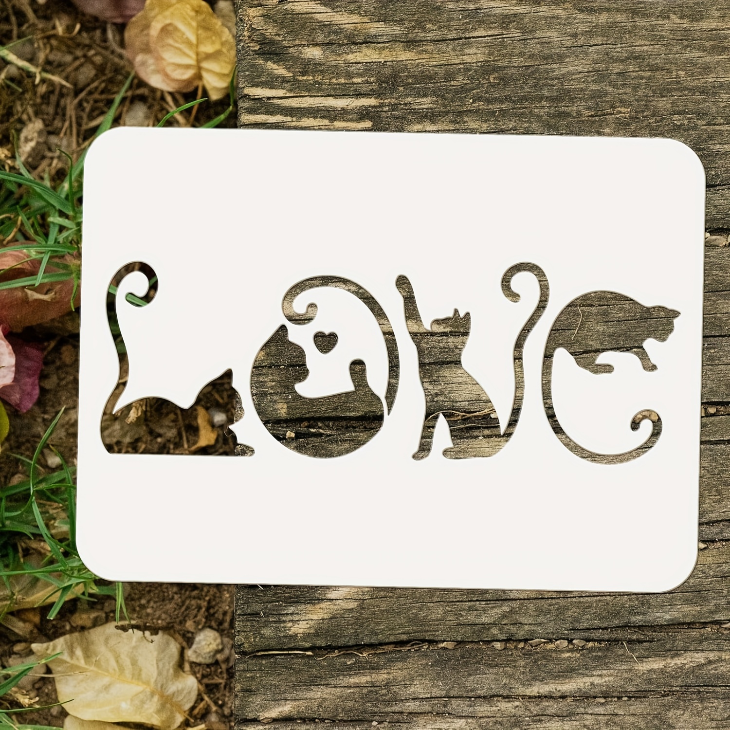 1pc Stencil 8.3x11.7inch Reusable Pet Cat Drawing Stencil Diy Craft Cute Kittens Painting Template For Home Decoration Animal Cat Stencil For Wall Wood Tile Floor Furniture