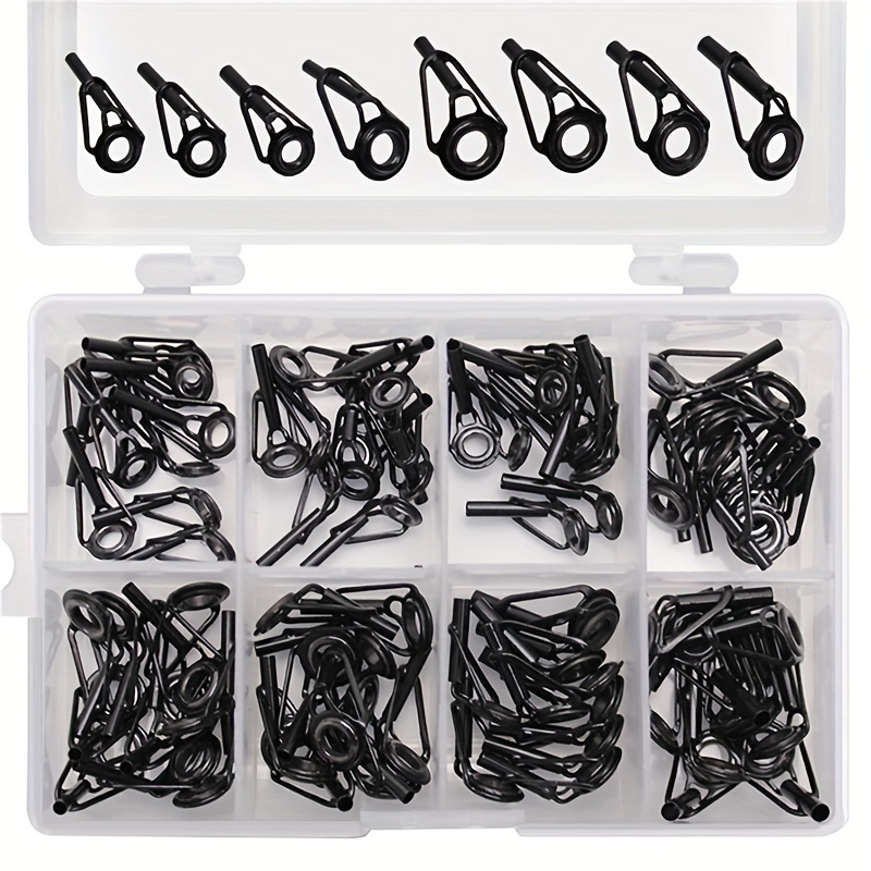 8pcs Ceramic High Carbon Steel Top Ring Guide Eye Set for Lure Rod