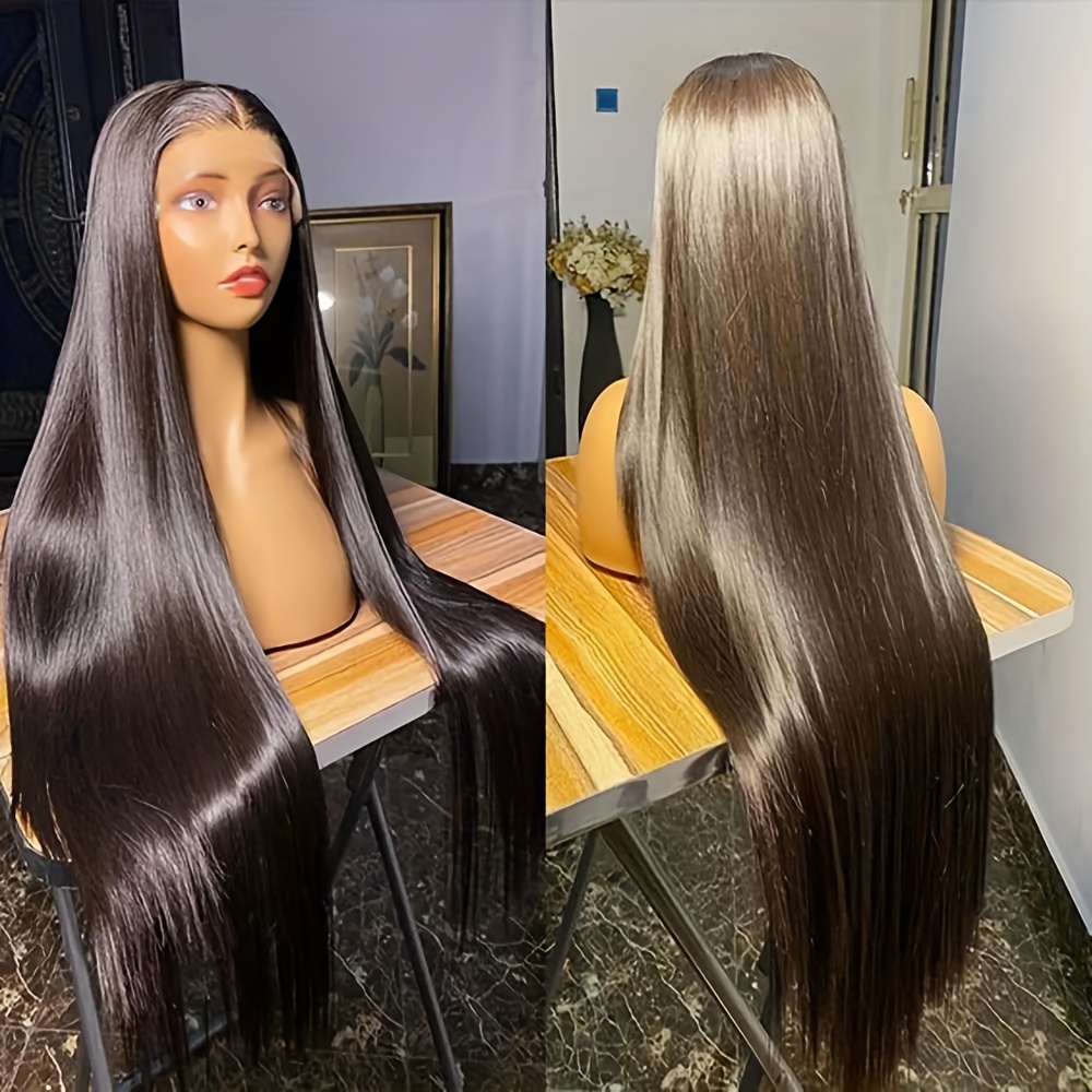 180% Density 20 Bone Straight Human Hair Lace Frontal Wig - Temu