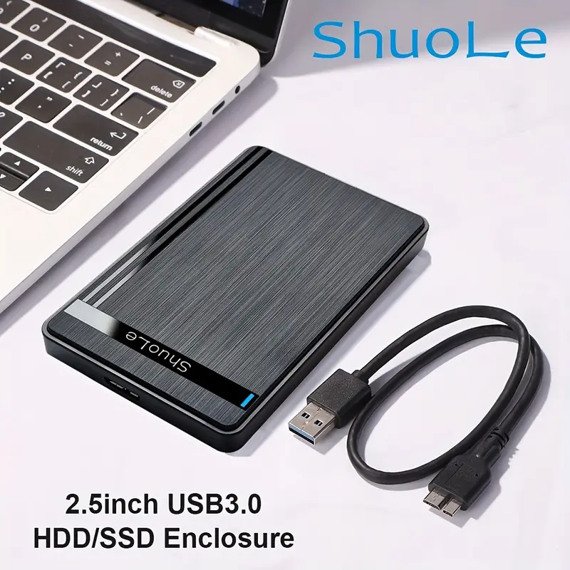 2.5 Inch SATA To USB 3.0 SSD HDD Enclosure Tool Free External Hard Disk  Casing Hdd Case Hard Disk Case[Optimized For SSD, Support UASP SATA III]  Black