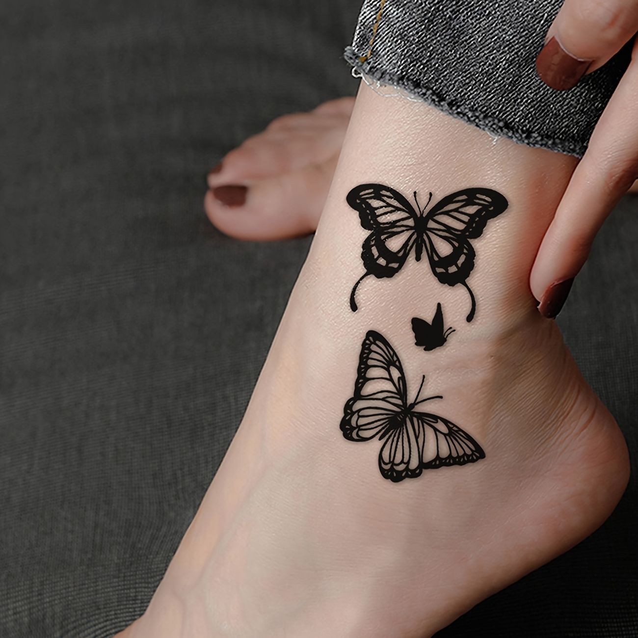 Tattoo Stickers Dark Black And White Butterfly Tattoo Stickers Arm Clavicle  Sexy Tattoo Stickers - Beauty & Personal Care - Temu