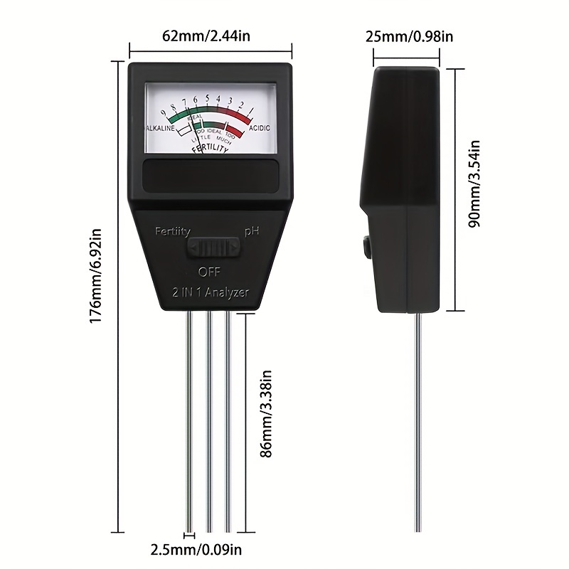 1 Soil Ph Fertility Meter Analyzer 3 Probes Soil Ph Tester - Temu