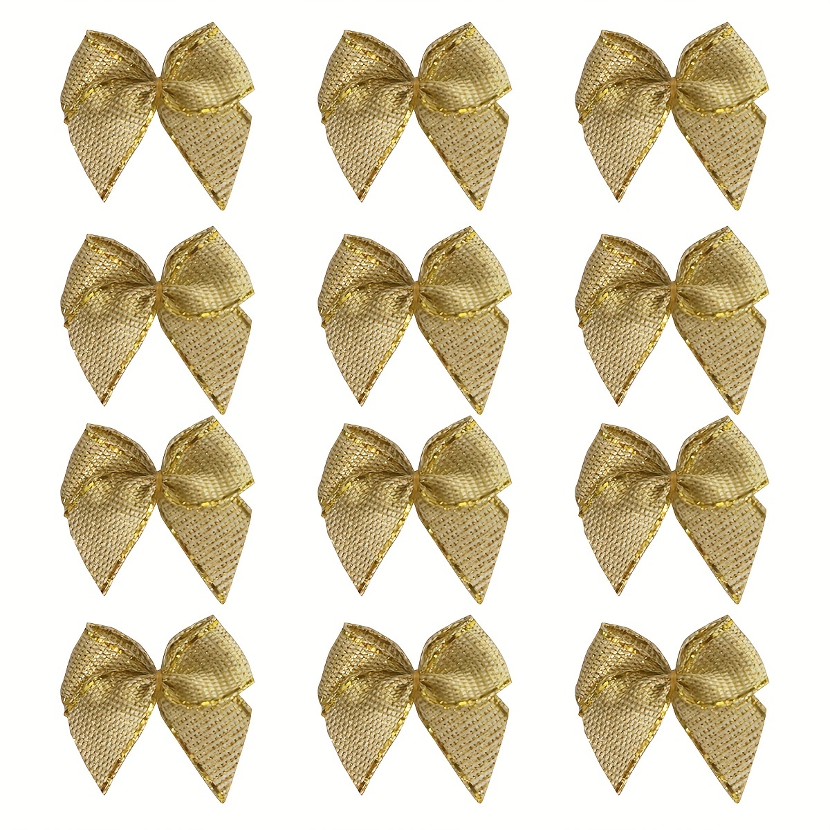 50Pcs Mini Gold Bows For Crafts Metallic Ribbon Bows Appliques Diy Craft?