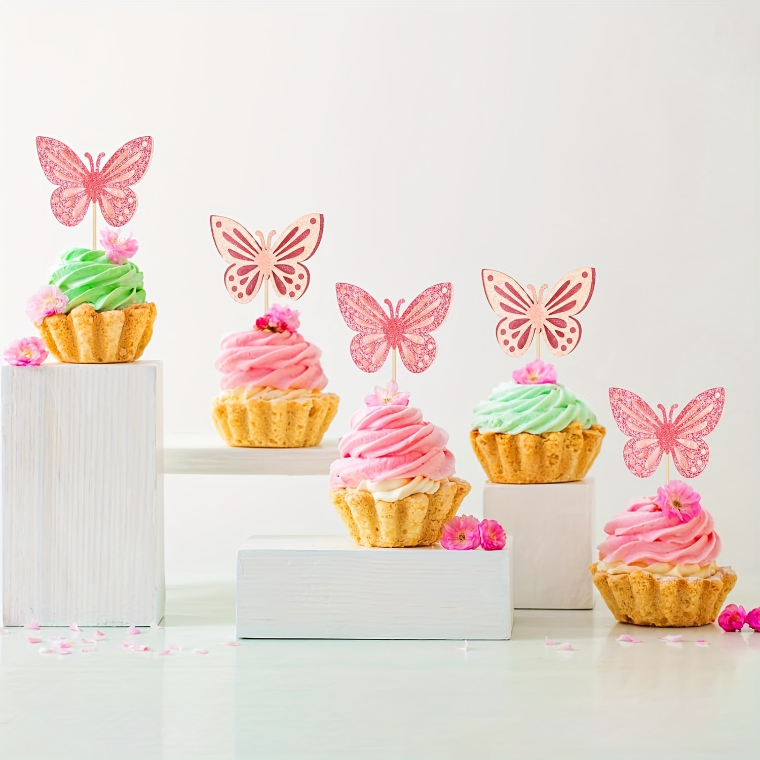 30 Pezzi Decorazioni Per Torte Commestibili In Carta Farfalla Blu,  Decorazioni Per Cupcake Di Farfalla In Carta 3d, Perfette Per Matrimoni E  Feste