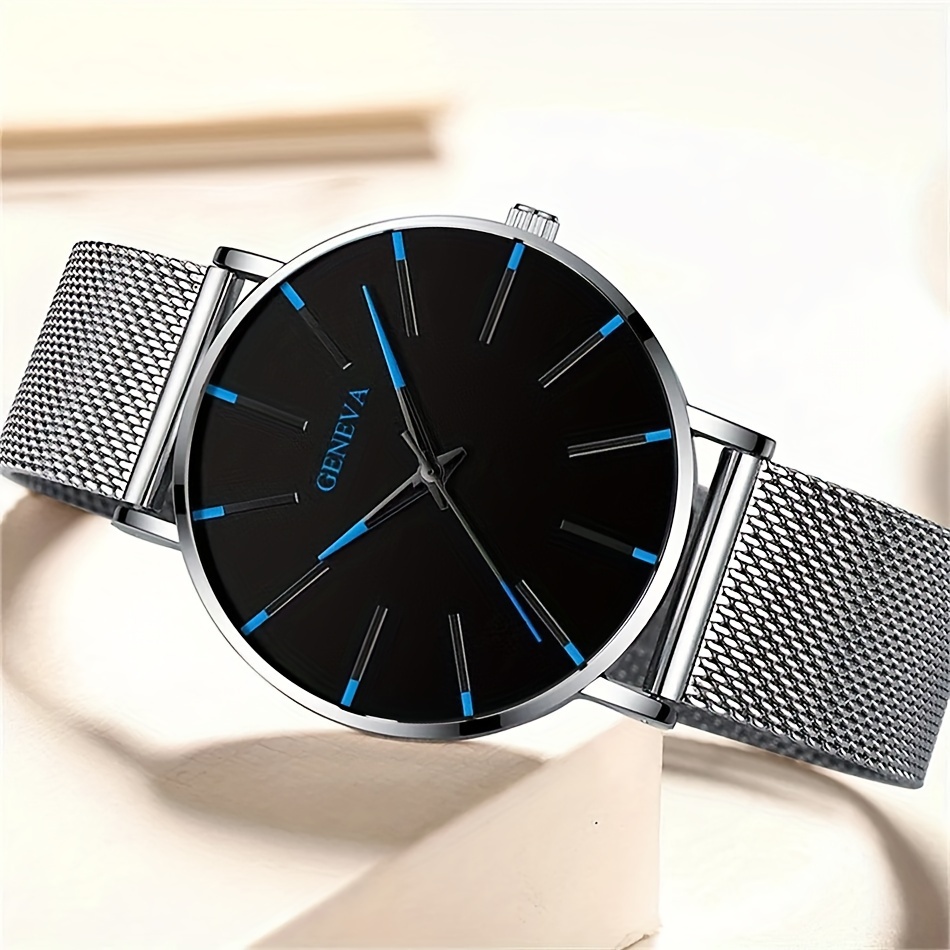 Dropship Luxury Fashion Men's Ultra Thin Watches Minimalist Men Business  Black Stainless Steel Mesh Belt Quartz Watch to Sell Online at a Lower  Price