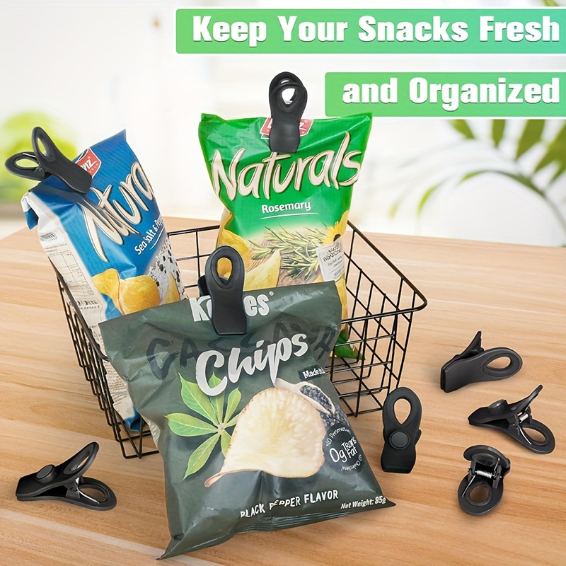 6 12pcs Plastic Clips Magnetic Chip Clip Bags Food Bag Clips Kitchen Clips  With Refrigerator Magnets