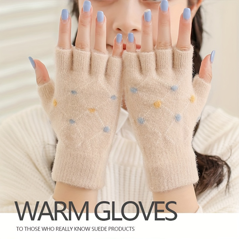 Winter Coldproof Gloves Full Finger Gloves Half Finger - Temu