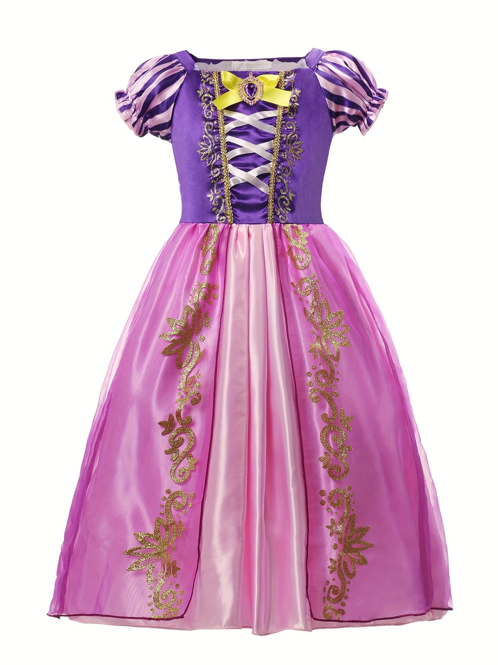 Princesa sofia traje para menina, traje cosplay roxo, manga puff
