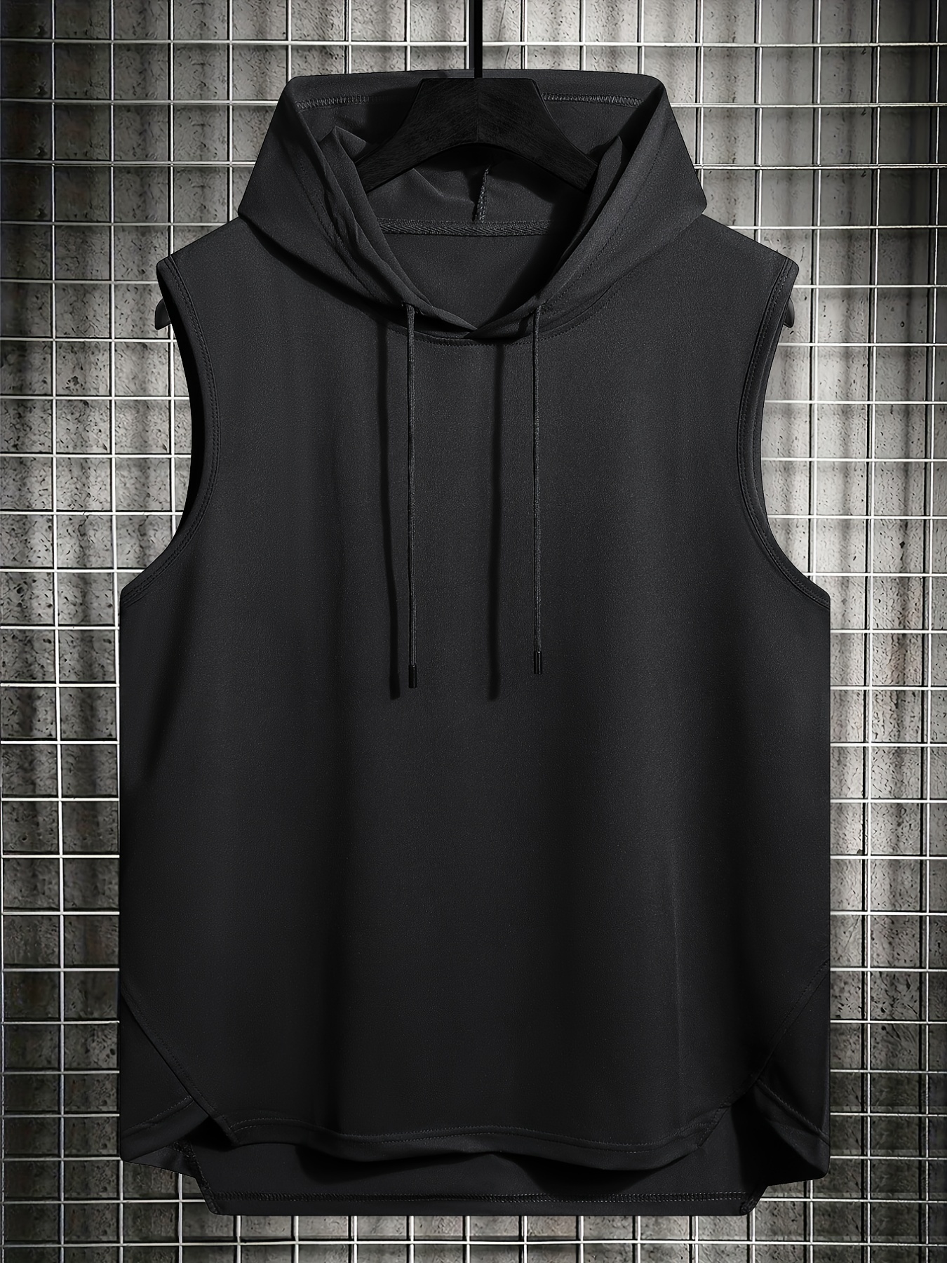 Black discount hoodie vest