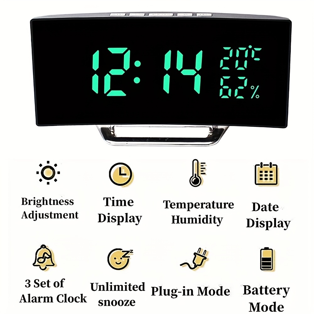 1pc, LCD-Farb-Bildschirm Digital-Backlight-Schlummer-Wecker Thermometer  Wettervorhersage-Station Innen-Temperatur Luftfeuchtigkeit Zeit Datum  Anzeige Home Nützliche Werkzeuge - Temu Germany