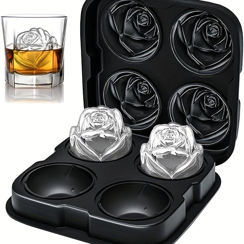 Ice Cube Tray, Rose Ice Cube Maker, Makes Four Rose Shaped Ice Cubes, Easy  Release Ice Ball Maker, Novelty Beverage Tray, For Cold Drinks - Temu