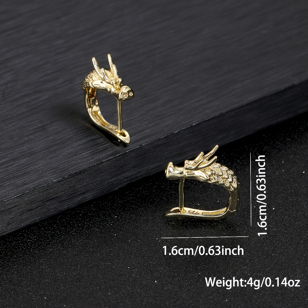 Men's Dragon Head Statement Stud Earrings Punk Style