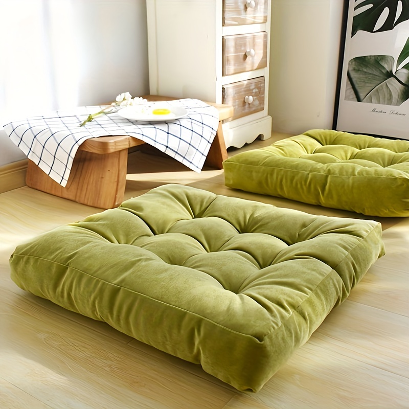 PRINxy Degrees of Comfort Floor Cushion Pillow, Square Large Pillows  Seating for Adults, Tufted Corduroy Floor Cushions for Living Room Tatami  Yellow