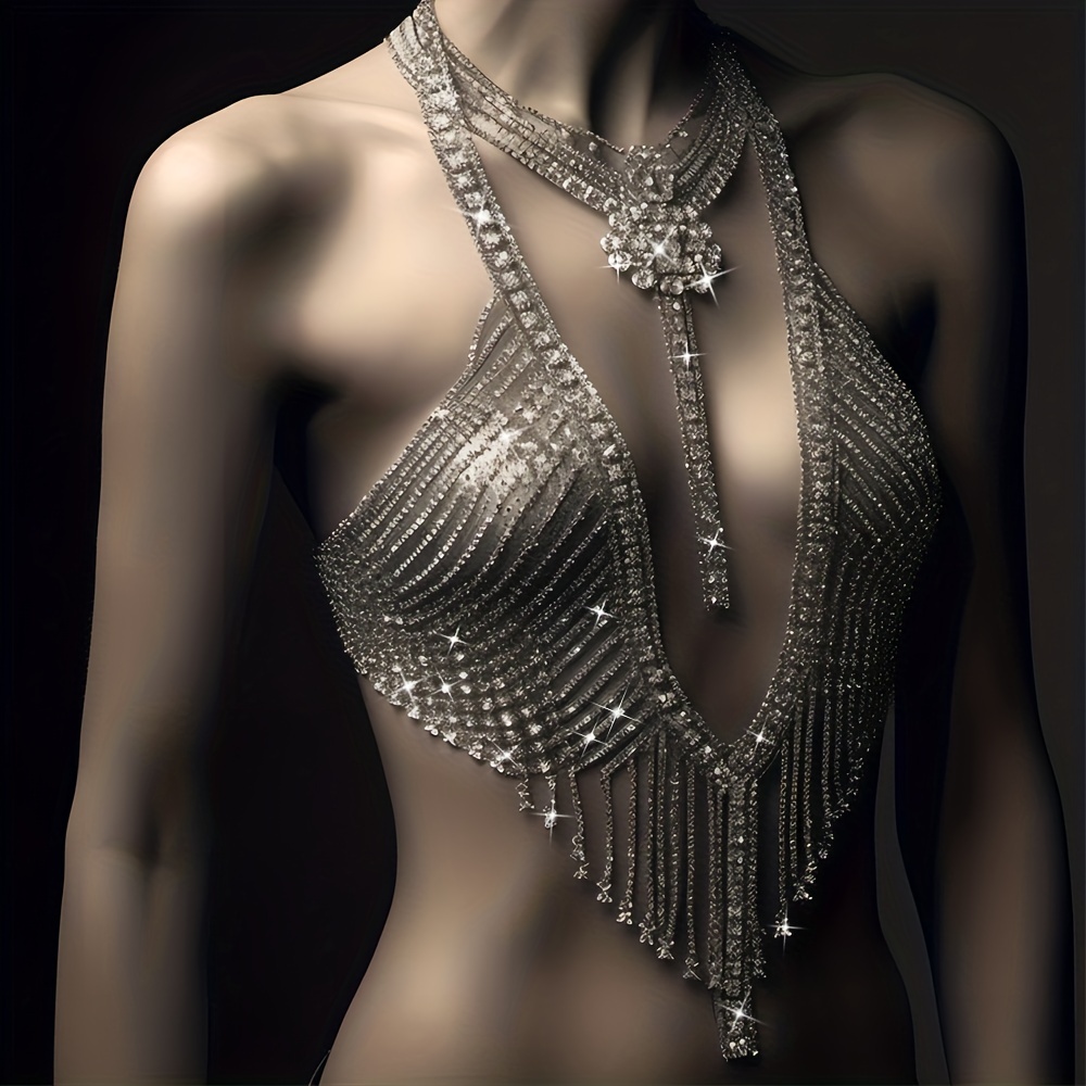 Metal Buckles Rhinestone Bikini Bra Decoration Diy Belt - Temu
