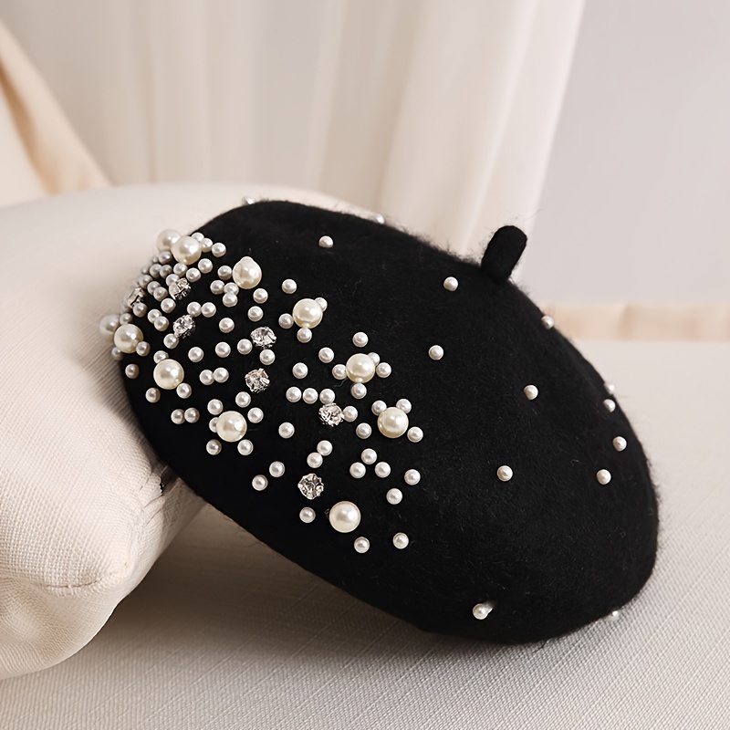 TEMU Rhinestone Decor Berets Lightweight For Women Autumn &