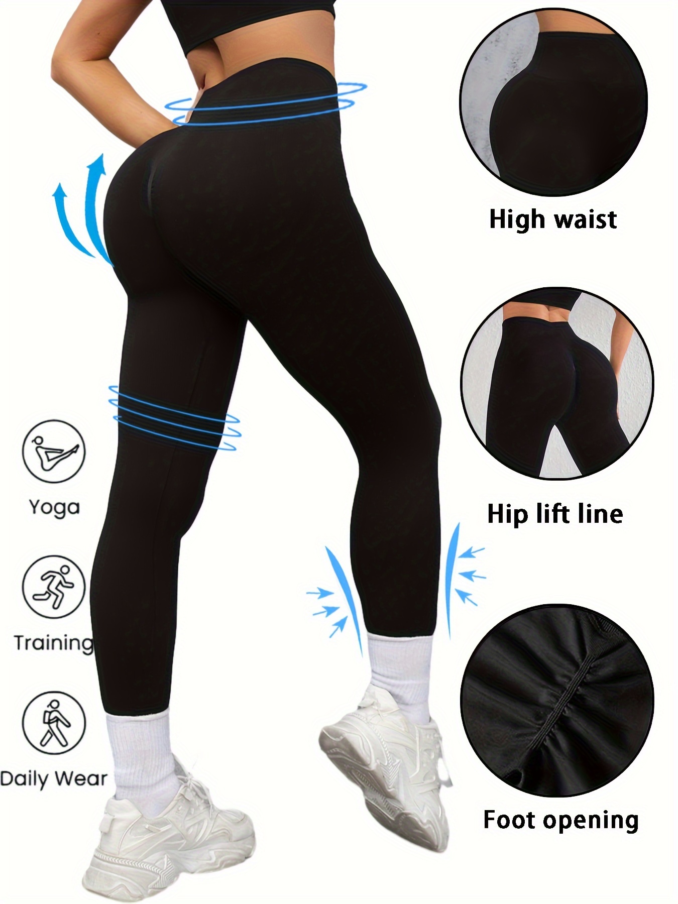 High Waist Butt Lifting Sports Pants Seamless Solid Color - Temu