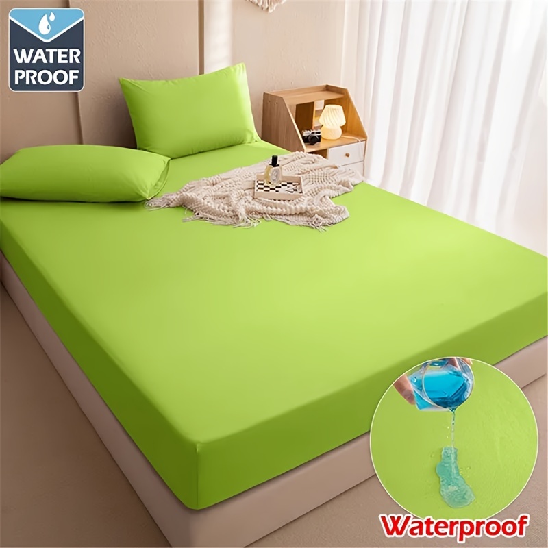 Waterproof Bed Cover Colorful Fitted Sheet Waterproof Sanded