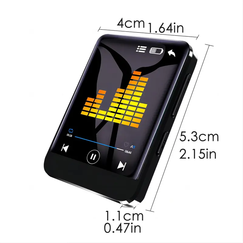 64gb touch screen mp3 music player hd speaker fm radio recorder e book video playback perfect for sports travel details 0