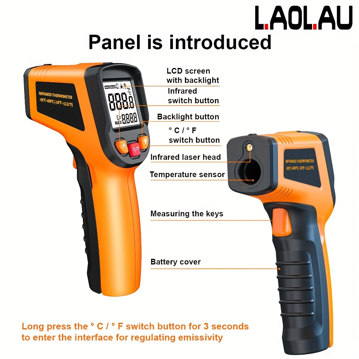 Laser Infrared Surface Thermometer