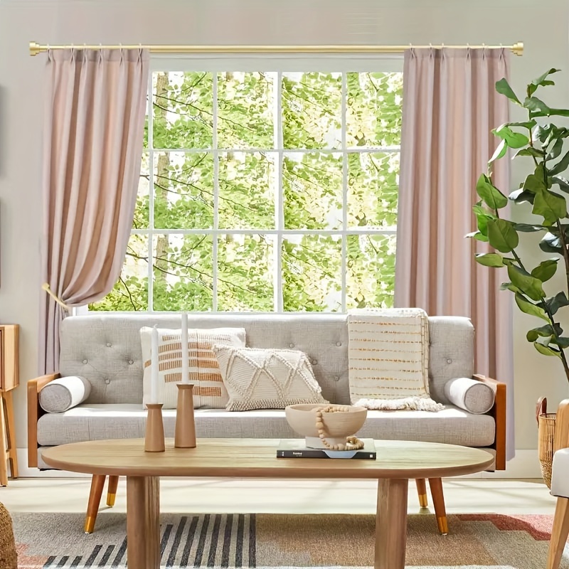 Barras de cortina doradas para ventanas de 32 a 72 pulgadas: barra de  cortina acrílica ajustable de 1 pulgada con remates de lámina dorada  translúcida