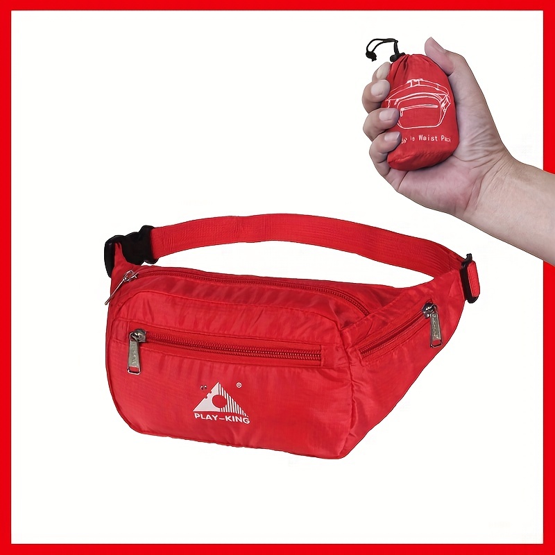 Playking Sport Running Bag, Waterproof Foldable Waist Bag Fanny Bag For Men  Women, Sport Accessories, Outdoor Bumbag For Camping Hiking Mountaineering  Jogging - Temu