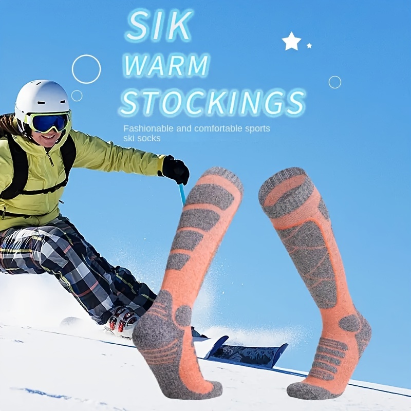 1 Par Calcetines Térmicos De Invierno Para Niños Para Snowboard, Deportes  Al Aire Libre Calcetines Cómodos Hasta La Rodilla, Moda de Mujer