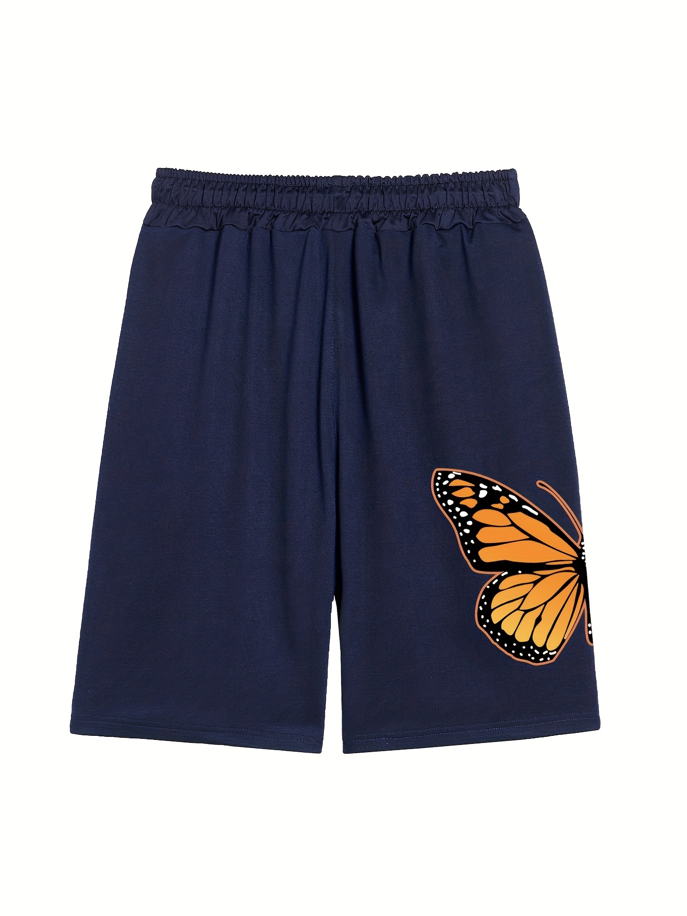 Boy With Butterflies, Casual Slightly Stretch Graphic Drawstring Shorts,  Men's Clothes For Summer - Temu